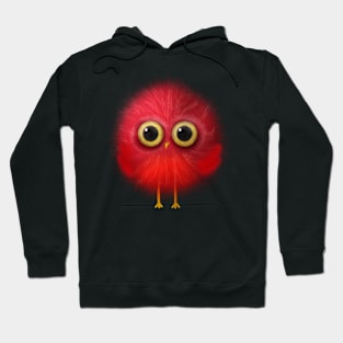 Cute Red Fuzzy Bird Hoodie